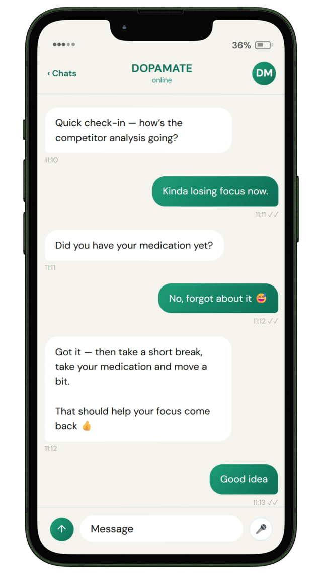 DopaMate slide: Recover your focus
